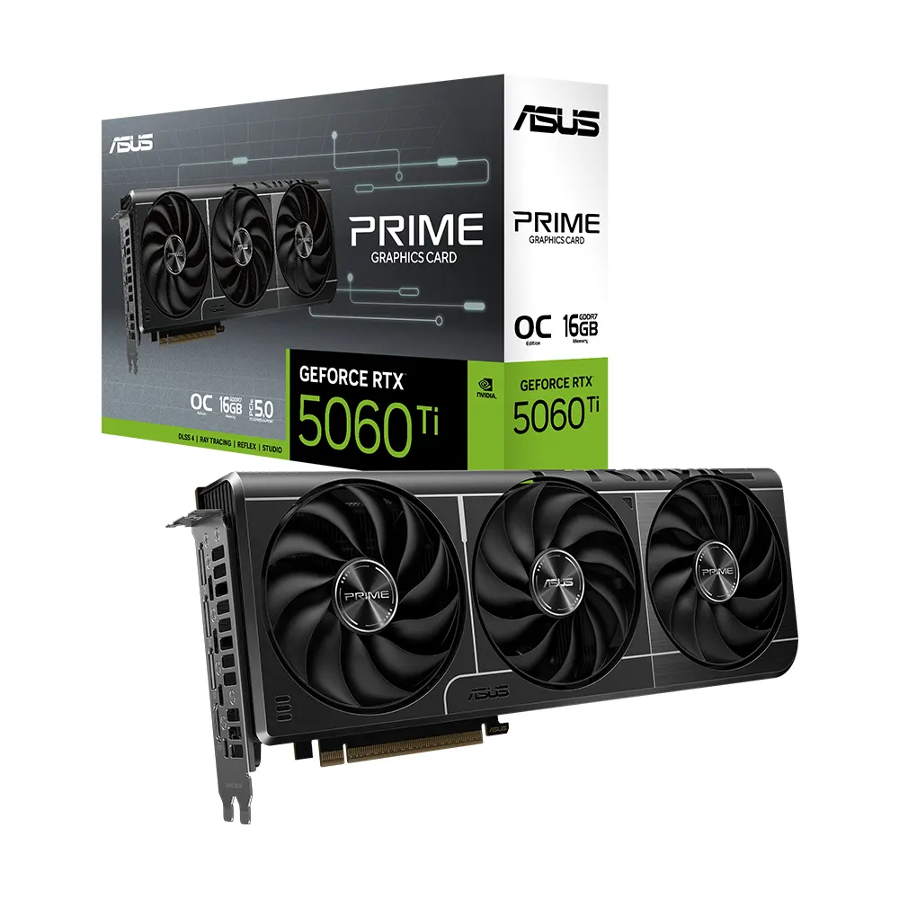 Hình ảnh VGA ASUS PRIME GeForce RTX 5060 Ti 16GB GDDR7 OC Edition (128-bit, PCIe 5.0, AI 772 TOPs, 4x Display)