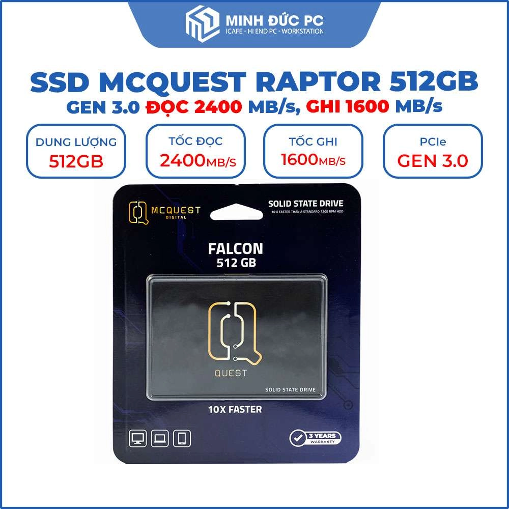 Hình ảnh Ổ cứng SSD MCQUEST Falcon 512GB SATA III 2.5 inch (Đọc 552MB/s, Ghi 450MB/s)