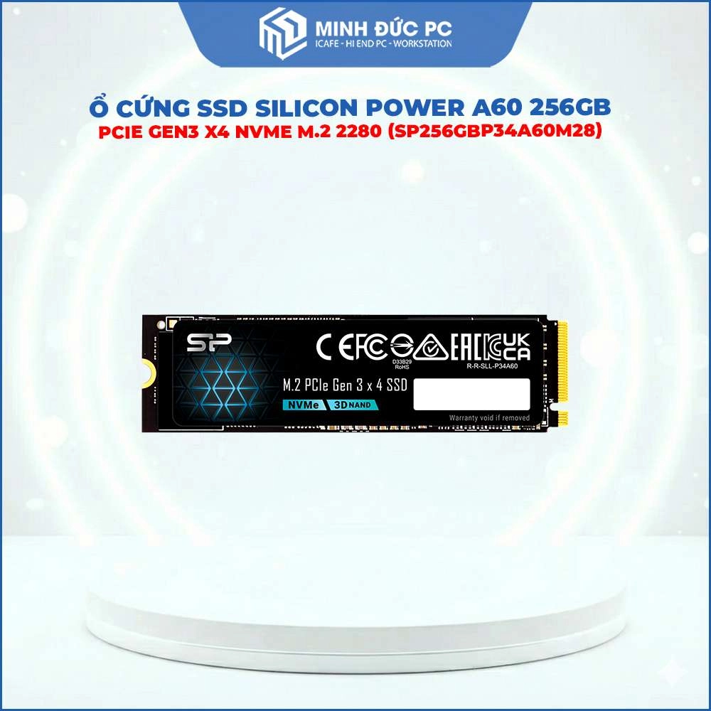Hình ảnh Ổ cứng SSD Silicon Power A60 256GB PCIe Gen3 x4 NVMe M.2 2280 (SP256GBP34A60M28)