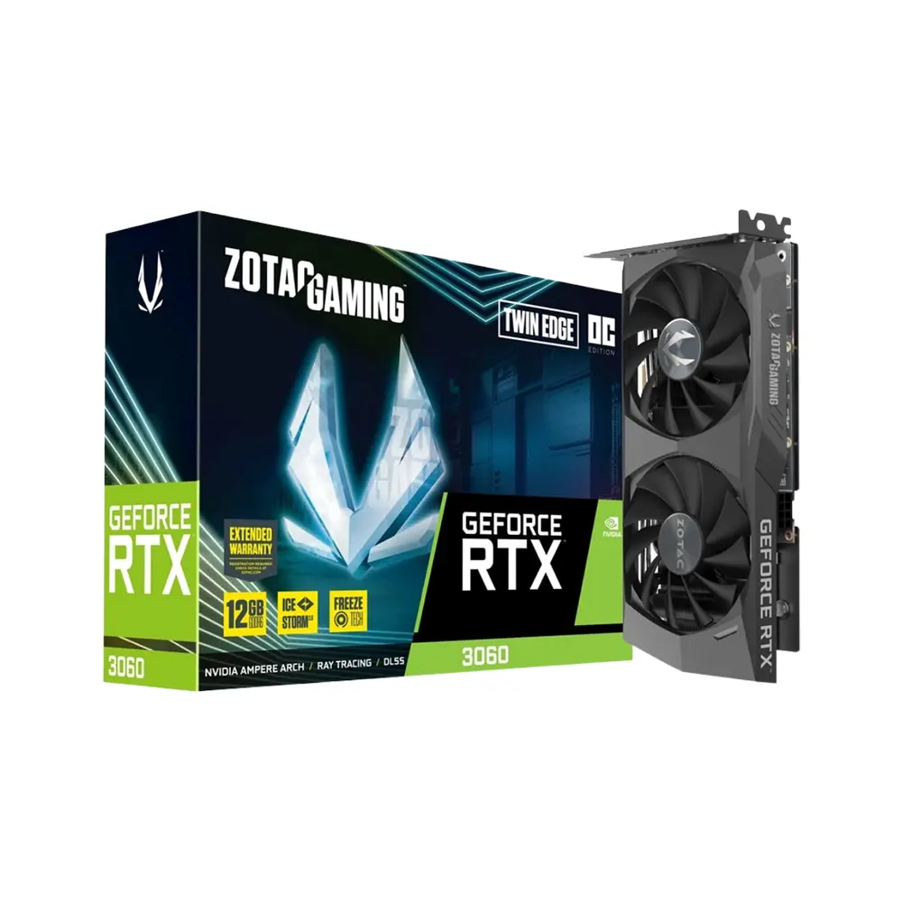Hình ảnh VGA ZOTAC Gaming GeForce RTX 3060 Twin Edge 12GB GDDR6 (192-bit, PCIe 4.0, Ray Tracing, DLSS, Dual Fan)
