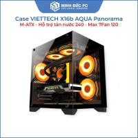 Vỏ Case VIETTECH X16b AQUA Panorama (Micro-ATX/ITX, Kính cường lực, Hỗ trợ VGA 320mm, Thiết kế toàn cảnh)