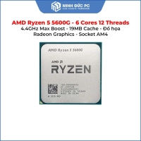 CPU AMD Ryzen 5 5600G - 6 Cores 12 Threads - 4.4GHz Max Boost - 19MB Cache - Đồ họa Radeon Graphics - Socket AM4 - Box Full