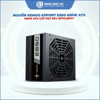 Nguồn máy tính KENOO ESPORT E650 650W ATX 80% Cáp Dẹt Đen